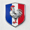 法国国家队队徽 - 蓝白红三色条纹与高卢雄鸡