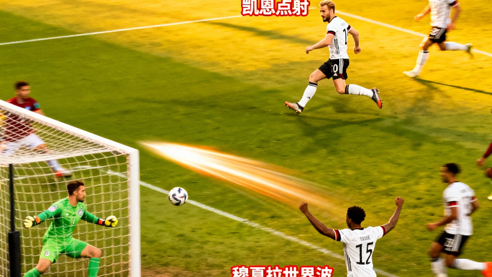 全场集锦：德国对英格兰3分钟精华，包含凯恩点射与穆夏拉世界波
